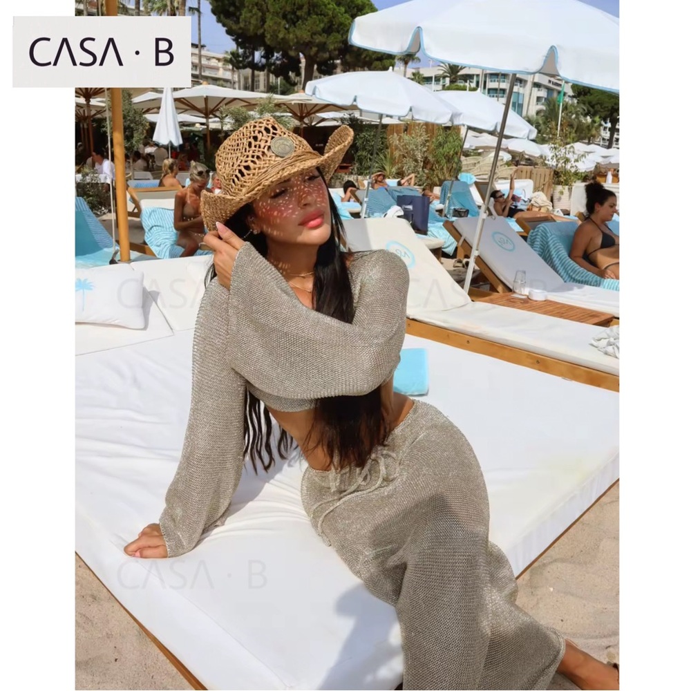 NEW💫to CASA B| The Sirena Shimmering Gold Two-Piece Cover Up Set